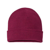Atlantis Headwear Sustainable Rib Cuffed Beanie - Atlantis Headwear RIO Atlantis Headwear Burgundy One Size