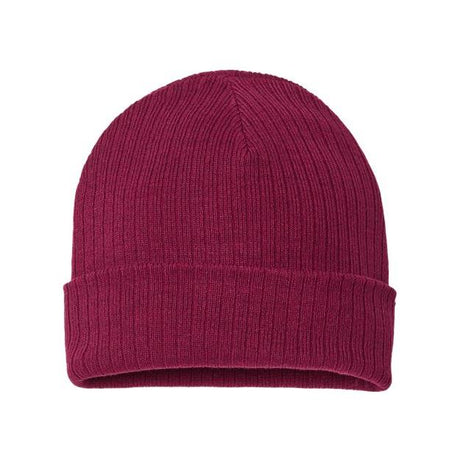 Atlantis Headwear Sustainable Rib Cuffed Beanie - Atlantis Headwear RIO Atlantis Headwear Burgundy One Size