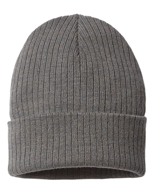 Atlantis Headwear Sustainable Rib Cuffed Beanie - Atlantis Headwear RIO Atlantis Headwear Dark Grey One Size