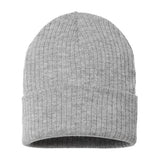 Atlantis Headwear Sustainable Rib Cuffed Beanie - Atlantis Headwear RIO Atlantis Headwear Light Grey Melange One Size