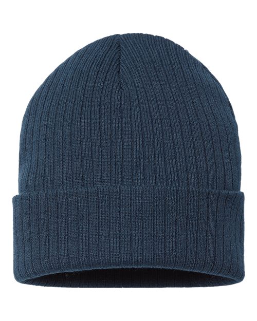 Atlantis Headwear Sustainable Rib Cuffed Beanie - Atlantis Headwear RIO Atlantis Headwear Navy One Size