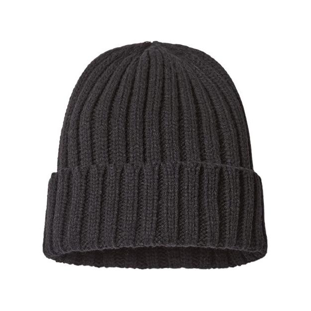 Atlantis Headwear Sustainable Cable Knit Cuffed Beanie - Atlantis Headwear SHORE Atlantis Headwear Black One Size