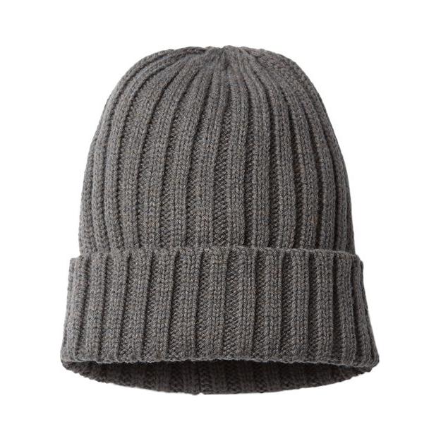 Atlantis Headwear Sustainable Cable Knit Cuffed Beanie - Atlantis Headwear SHORE Atlantis Headwear Dark Grey One Size