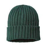 Atlantis Headwear Sustainable Cable Knit Cuffed Beanie - Atlantis Headwear SHORE Atlantis Headwear Bottle Green One Size