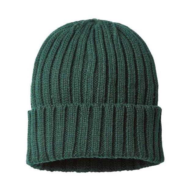 Atlantis Headwear Sustainable Cable Knit Cuffed Beanie - Atlantis Headwear SHORE Atlantis Headwear Bottle Green One Size