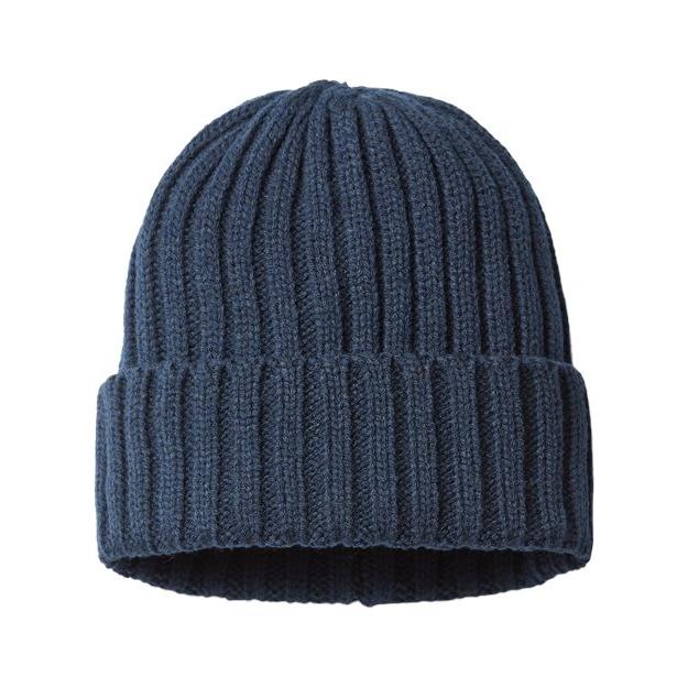 Atlantis Headwear Sustainable Cable Knit Cuffed Beanie - Atlantis Headwear SHORE Atlantis Headwear Navy One Size