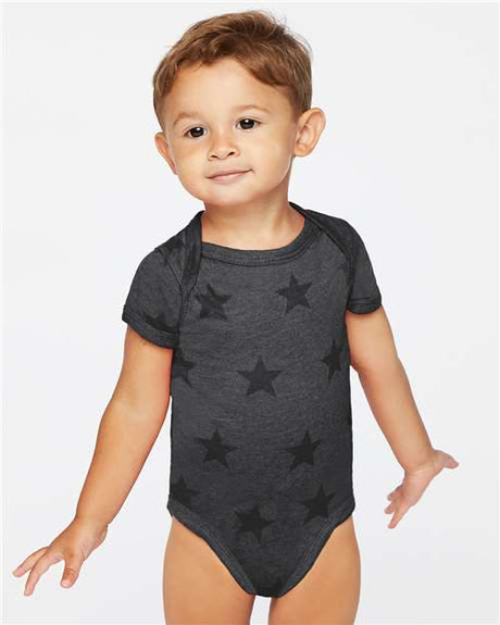 Code Five Infant Star Print Bodysuit - Code Five 4329 Code Five Smoke Star NB