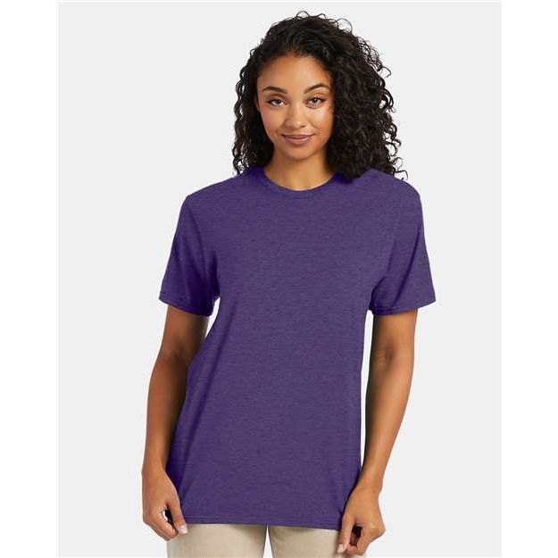 Hanes Perfect-T T-Shirt - Grape Smash Heather - Hanes 4980 Hanes Grape Smash Heather S