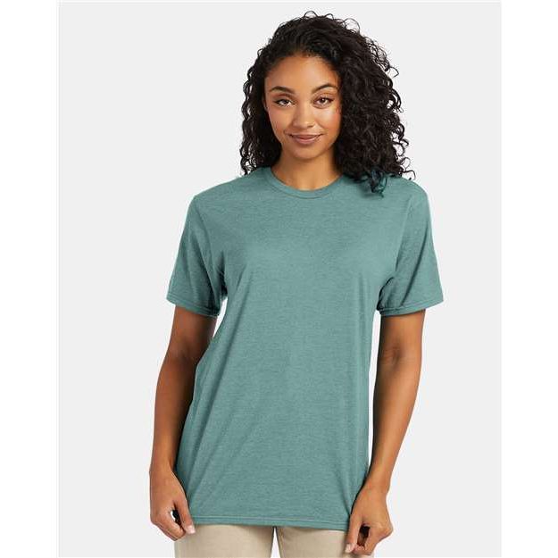 Hanes Perfect-T T-Shirt - Marbled Green Clay - Hanes 4980 Hanes Marbled Green Clay S