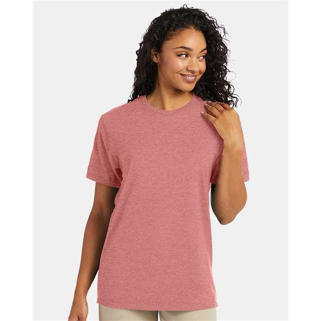 Hanes Perfect-T T-Shirt - Mauve Heather - Hanes 4980 Hanes Mauve Heather S