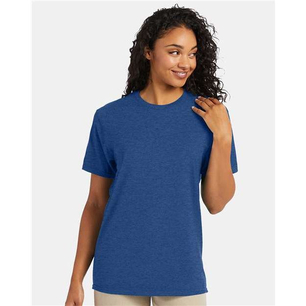 Hanes Perfect-T T-Shirt - Regal Navy Heather - Hanes 4980 Hanes Regal Navy Heather S