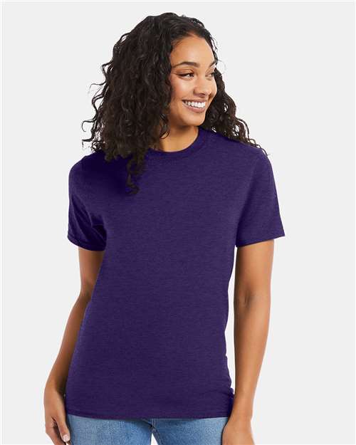 Hanes Beefy-T® T-Shirt - Grape Smash Heather - Hanes 5180 Hanes Grape Smash Heather S