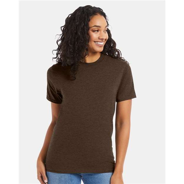 Hanes Beefy-T® T-Shirt - Heather Brown - Hanes 5180 Hanes Heather Brown S