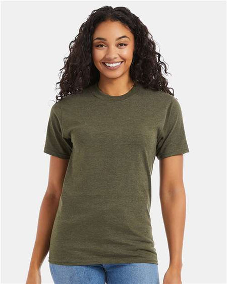 Hanes Beefy-T® T-Shirt - Military Green Heather - Hanes 5180 Hanes Military Green Heather S