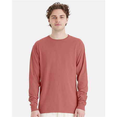 ComfortWash by Hanes Garment-Dyed Long Sleeve T-Shirt - Nantucket Red - ComfortWash by Hanes GDH200 ComfortWash by Hanes