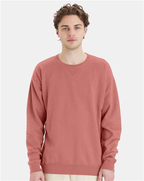 ComfortWash by Hanes Garment-Dyed Crewneck Sweatshirt - Mauve - ComfortWash by Hanes GDH400 ComfortWash by Hanes