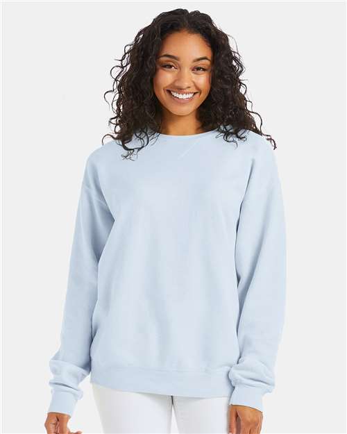 ComfortWash by Hanes Garment-Dyed Crewneck Sweatshirt - Soothing Blue - ComfortWash by Hanes GDH400 ComfortWash by Hanes