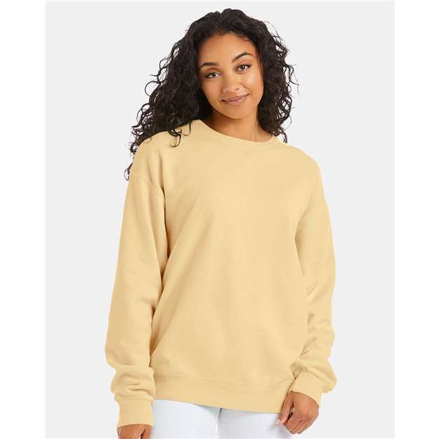 ComfortWash by Hanes Garment-Dyed Crewneck Sweatshirt - Summer Squash Yellow - ComfortWash by Hanes GDH400 ComfortWash by Hanes Summer Squash Yellow S