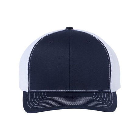 Richardson 112+ R-Flex Adjustable Trucker Cap - Richardson 112PL Richardson Navy/ White Adjustable