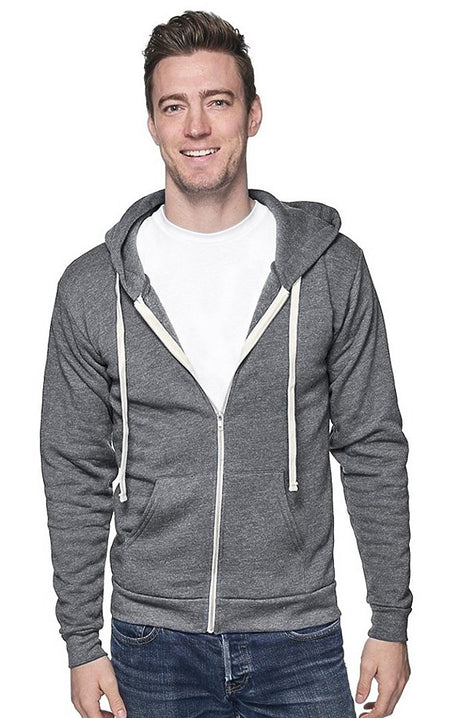 Royal Apparel 97150 Unisex Organic RPET French Terry Zip Hoodie - Heather Ash