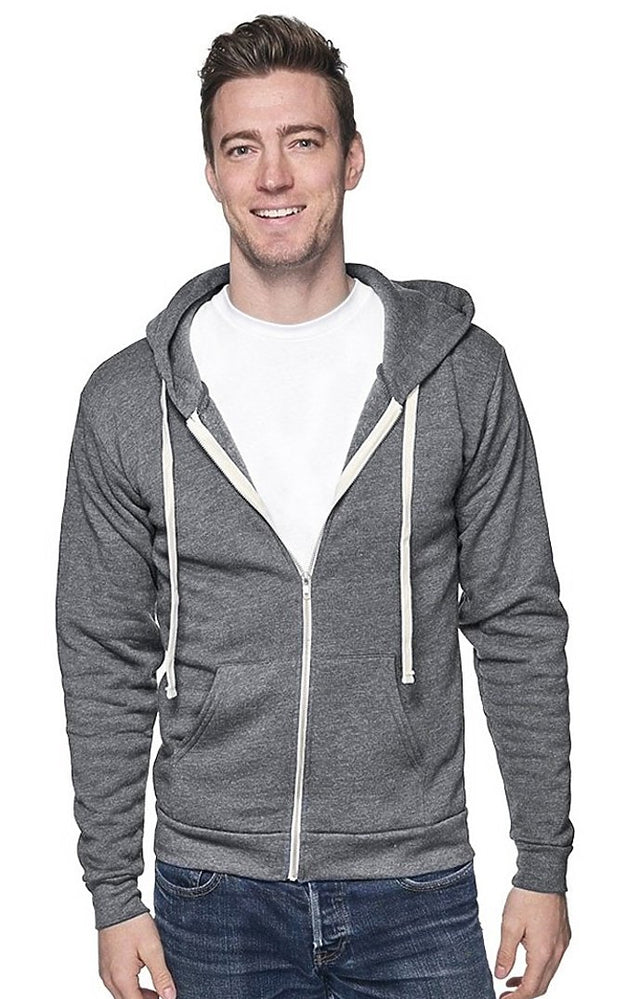 Royal Apparel 97150 Unisex Organic RPET French Terry Zip Hoodie - Heather Ash