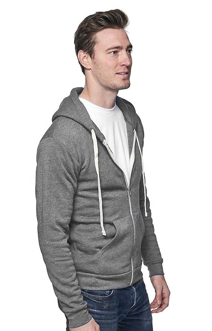 Royal Apparel 97150 Unisex Organic RPET French Terry Zip Hoodie - Heather Ash