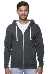 Royal Apparel 97150 Unisex Organic RPET French Terry Zip Hoodie - Heather Coal