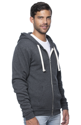 Royal Apparel 97150 Unisex Organic RPET French Terry Zip Hoodie - Heather Coal