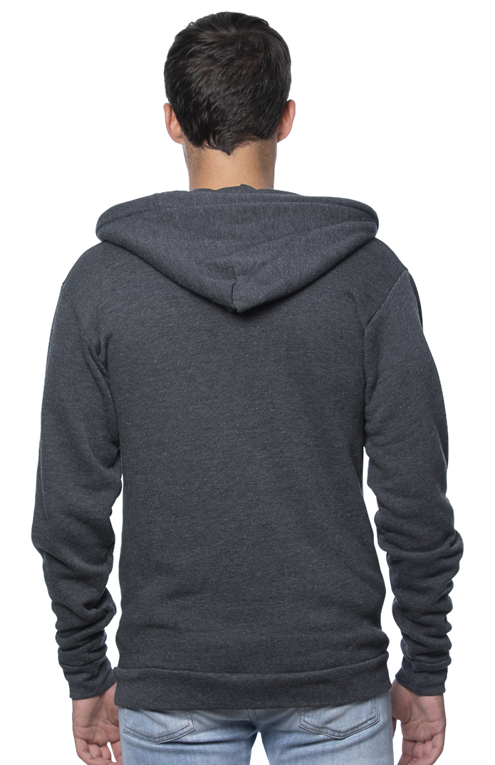 Royal Apparel 97150 Unisex Organic RPET French Terry Zip Hoodie - Heather Coal