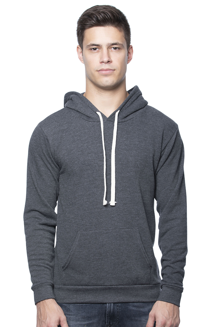 Royal Apparel 97155 Unisex Organic RPET French Terry Pullover Hoodie - Heather Coal