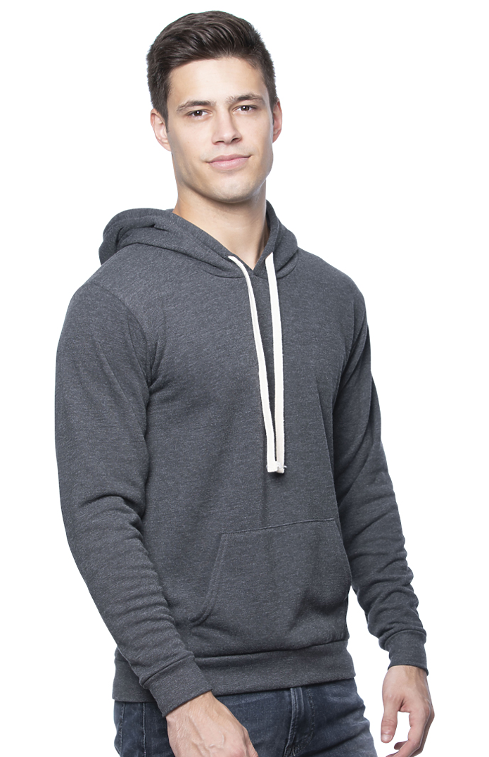 Royal Apparel 97155 Unisex Organic RPET French Terry Pullover Hoodie - Heather Coal