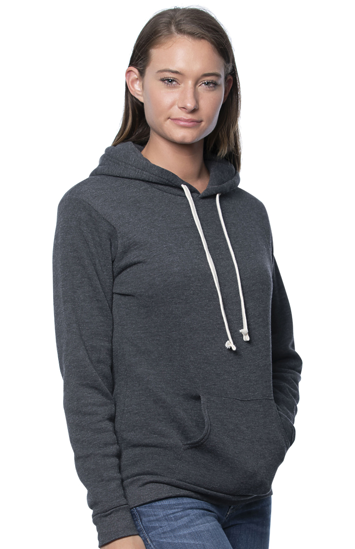 Royal Apparel 97155 Unisex Organic RPET French Terry Pullover Hoodie - Heather Coal