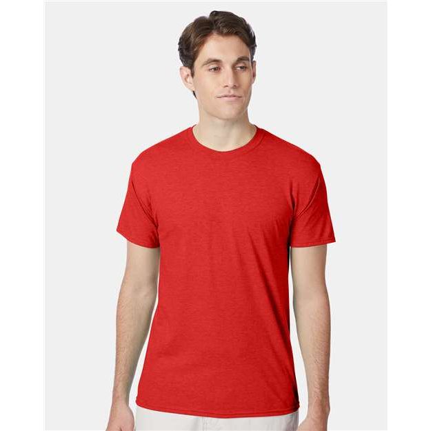 Hanes Perfect-T Triblend T-Shirt - Poppy Red Heather - Hanes 42TB Hanes Poppy Red Heather S