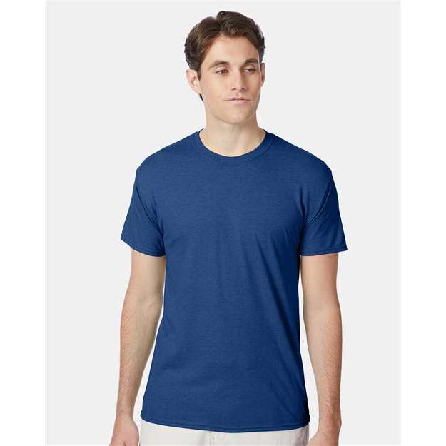 Hanes Perfect-T Triblend T-Shirt - Regal Navy Heather - Hanes 42TB Hanes Regal Navy Heather S