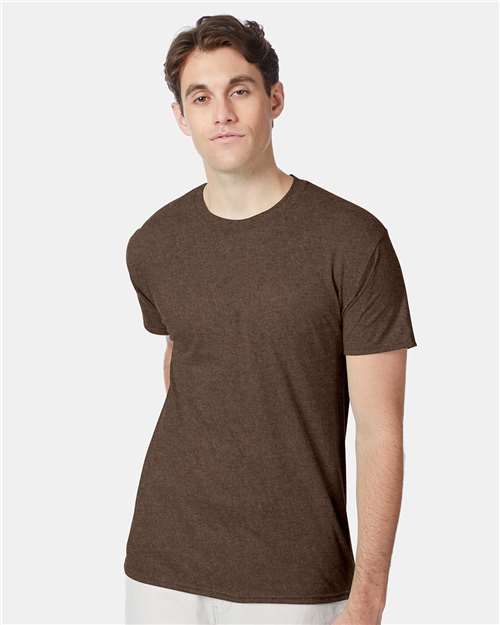 Hanes Perfect-T Triblend T-Shirt - Dark Chocolate Heather - Hanes 42TB Hanes Dark Chocolate Heather S