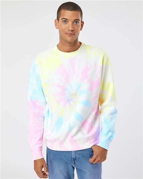 Independent Trading Co. Unisex Midweight Tie-Dyed Crewneck Sweatshirt - Independent Trading Co. PRM3500TD