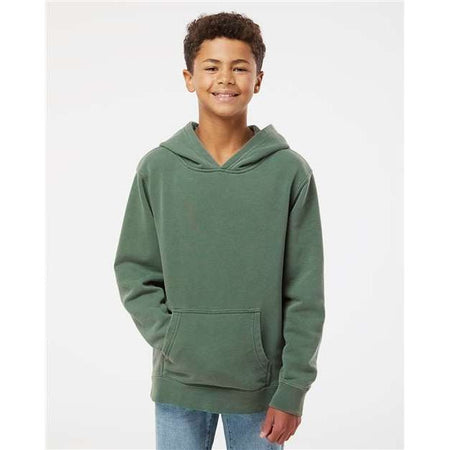 Independent Trading Co. Youth Midweight Pigment-Dyed Hooded Sweatshirt - Independent Trading Co. PRM1500Y Independent Trading Co. Pigment Alpine Green XS