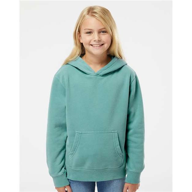 Independent Trading Co. Youth Midweight Pigment-Dyed Hooded Sweatshirt - Independent Trading Co. PRM1500Y Independent Trading Co. Pigment Mint XS