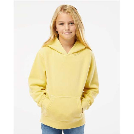 Independent Trading Co. Youth Midweight Pigment-Dyed Hooded Sweatshirt - Independent Trading Co. PRM1500Y Independent Trading Co. Pigment Yellow XS