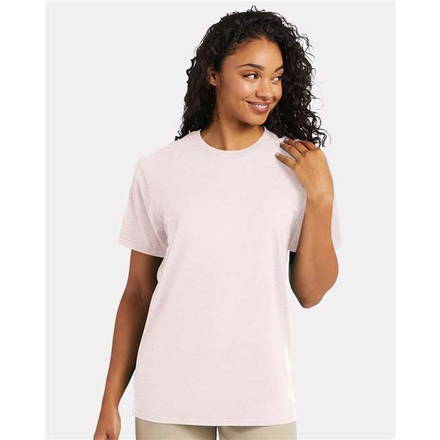 Hanes Perfect-T T-Shirt - Body Blush Heather - Hanes 4980 Hanes Body Blush Heather S