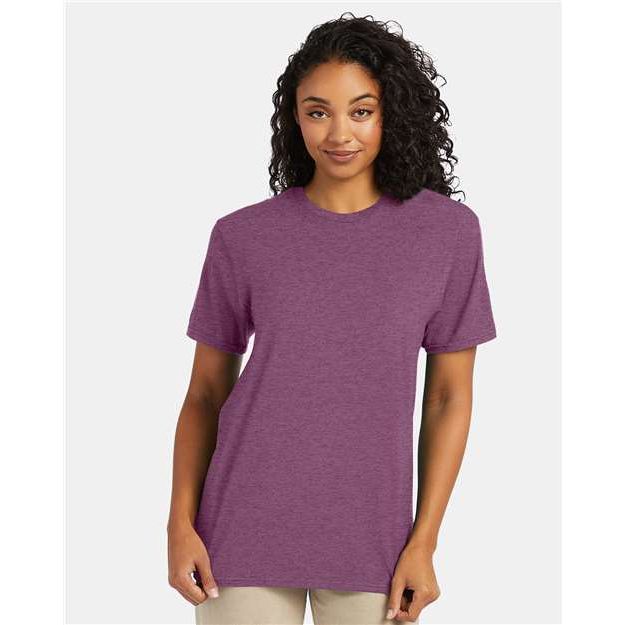 Hanes Perfect-T T-Shirt - Purple Rain Heather - Hanes 4980 Hanes Purple Rain Heather S