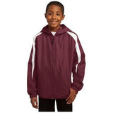 Youth Fleece-Lined Colorblock Jacket DRI-EQUIP Maroon/White Youth Medium
