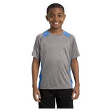 Youth Heather Colorblock Contender Tee DRI-EQUIP Vintage Heather/Carolina Blue Youth X-Large