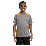 Youth Heather Colorblock Contender Tee DRI-EQUIP Vintage Heather/Gold Youth Large