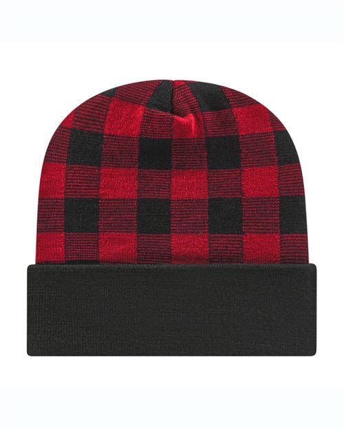 CAP AMERICA USA-Made Plaid Beanie - CAP AMERICA RKP12 CAP AMERICA