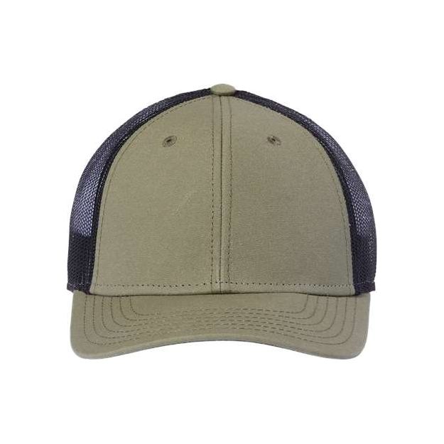 Atlantis Headwear Sustainable Recy Three Trucker Cap - Atlantis Headwear RETH Atlantis Headwear Olive/ Black Adjustable