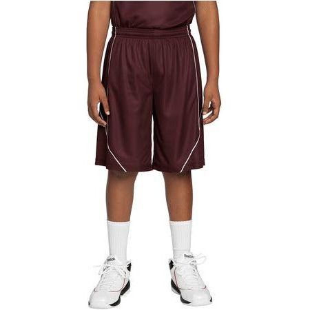 Youth PosiCharge™ Mesh Reversible Spliced Short DRI-EQUIP Maroon Youth Medium