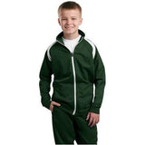 Joe's USA Youth Tricot Track Jacket DRI-EQUIP Forest Green/White Youth Large