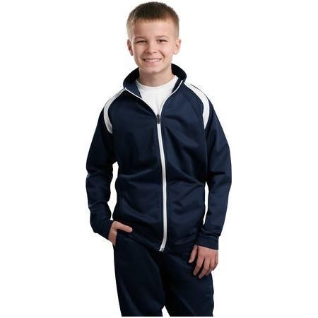 Joe's USA Youth Tricot Track Jacket DRI-EQUIP True Navy/White Youth X-Large