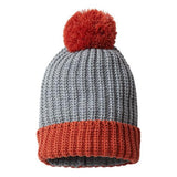 Richardson Chunky Cable Beanie - Richardson 143R Richardson Heather Grey/ Rust One Size